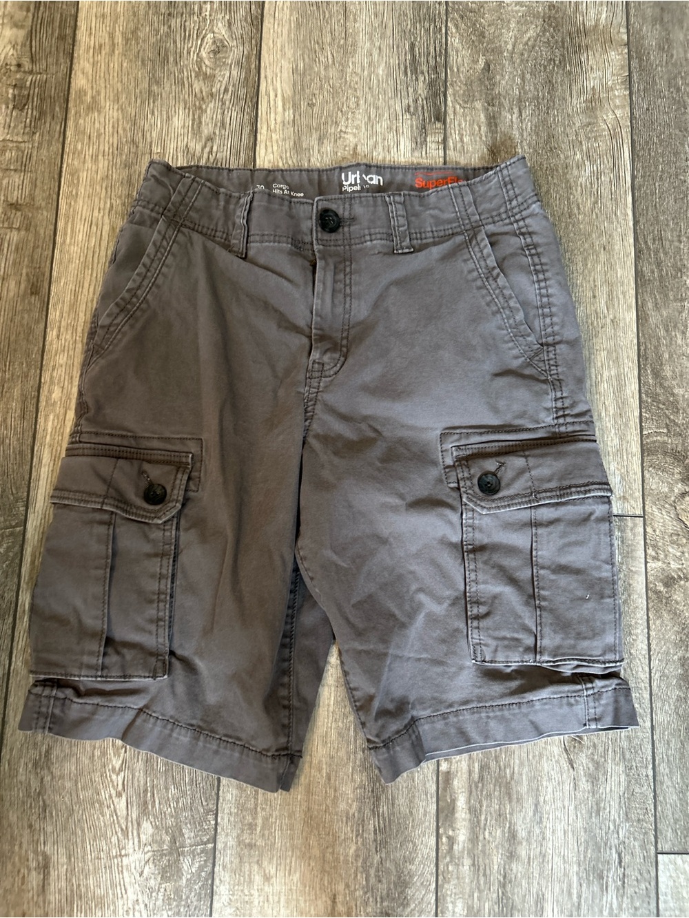 Men's Size 30 Urban Pipeline Gray Pocketed Cargo Shorts